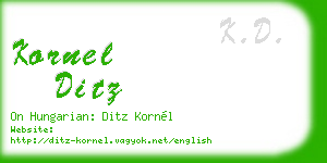 kornel ditz business card