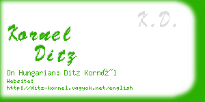 kornel ditz business card